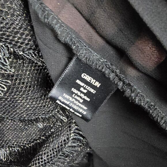 Greylin Camisole Women M Black Metallic Silver Sheer Tiered Sexy 20s Flapper - Picture 10 of 16